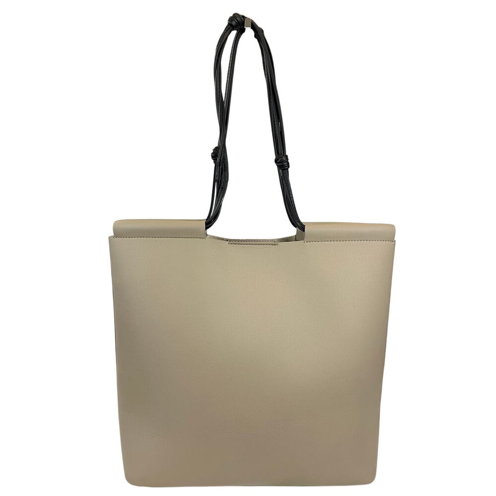 Von Holzhausen The Market Technik Leather Tote Beige Black Strap Italy Modern